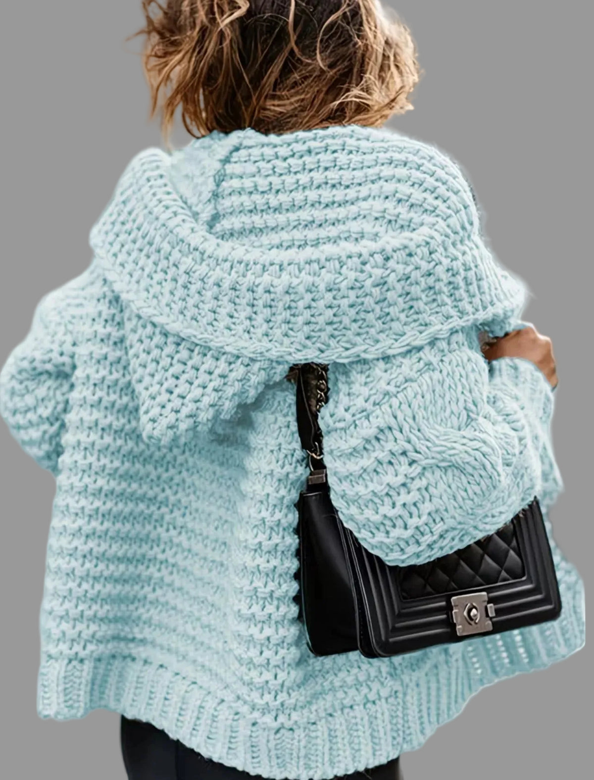CHAQUETA CROP PUNTO CON CAPUCHA 7 CRS