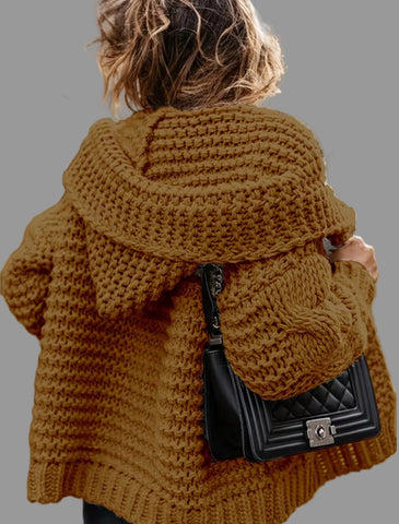 CHAQUETA CROP PUNTO CON CAPUCHA 7 CRS