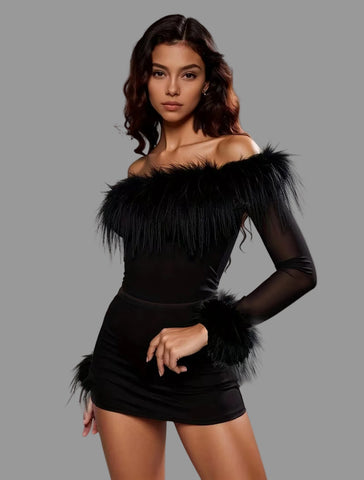 BODY MANGAS TRANSPARENTES Y PUÑOS PELO