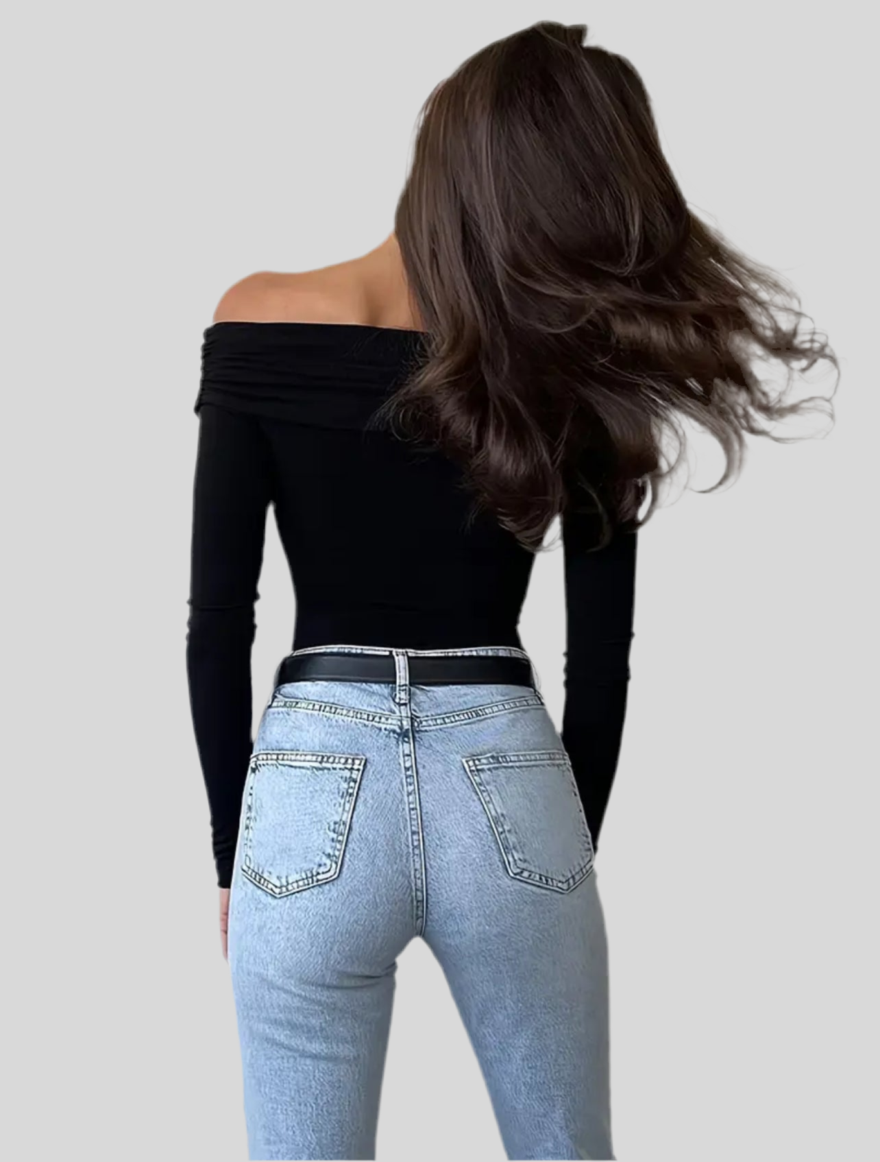 2-piece open-shoulder lycra bodysuit