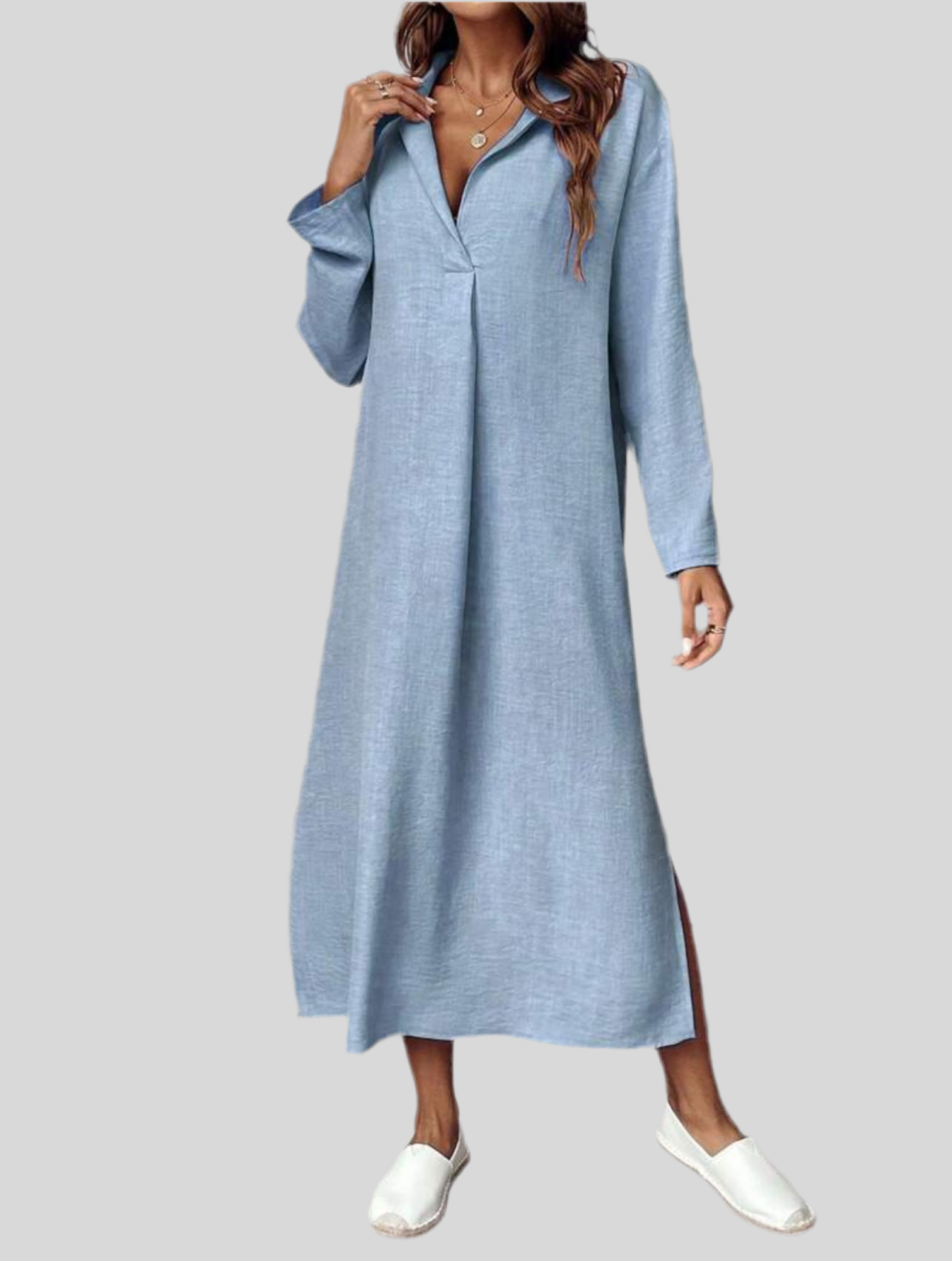 VESTIDO TÚNICA CON ESCOTE 5 CLRS