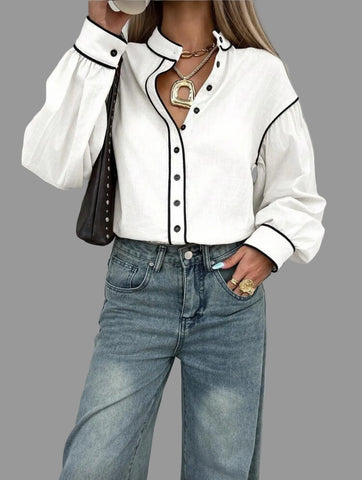 CAMISA DE ALGODÓN CON VIVO 9 CLRS