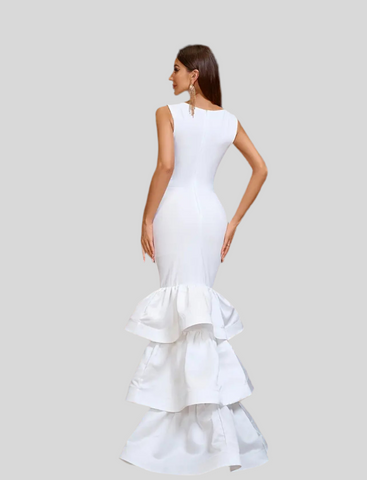 VESTIDO LARGO VOLANTES 3 COLORES