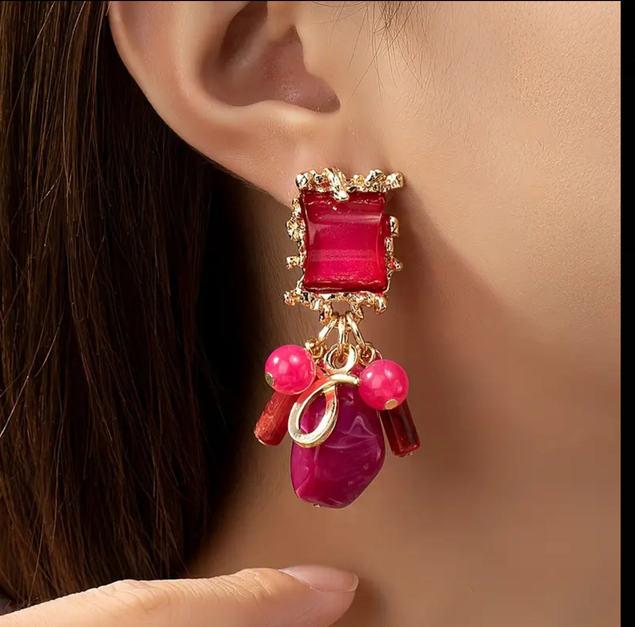 PENDIENTES PIEDRAS COLGANTE MINI 3 CLRS