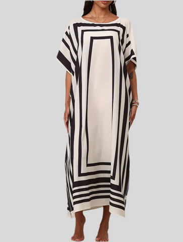 KAFTAN CON ESTAMPADO GEOMETRÌCO BLACK
