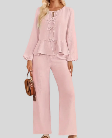 CONJUNTO PEPLUM CON LACITOS 4 CLRS
