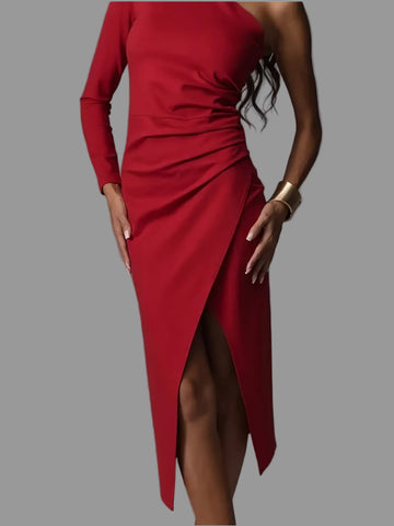 VESTIDO ASIMÉTRICO CON APERTURA LATERAL 2 CLRS