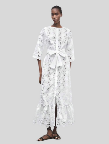 VESTIDO CON LAZADA ABOTONADO