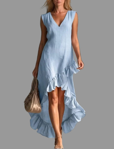 VESTIDO POLISÓN ESCOTE UVE 5 CLRS