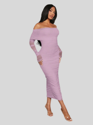 VESTIDO ELÁSTICO DRAPEADO 12 CLRS