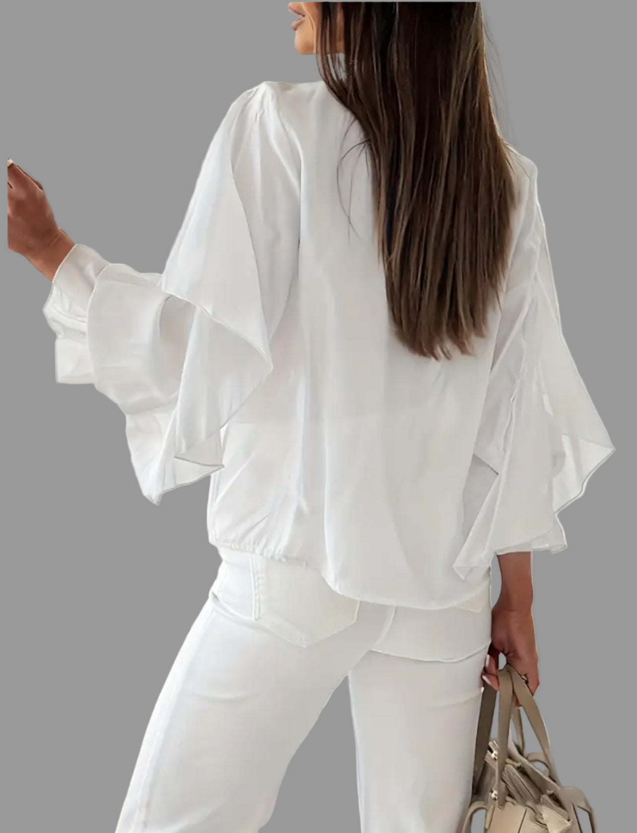 CAMISA DE VOLANTES ESCOTE EN UVE 3 CLRS