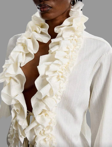 CAMISA SEMICERRADA VOLANTE DOBLE