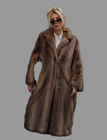 ABRIGO OVERSIZED DE PIEL ECO DE VISÓN