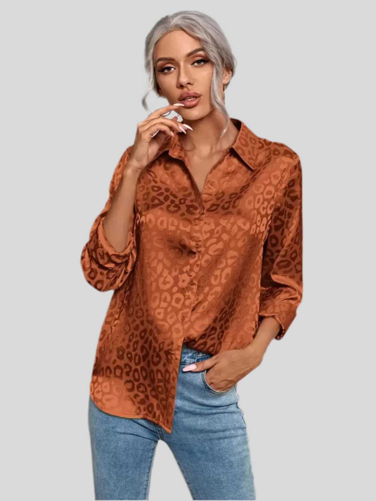 CAMISA SATÉN RELIEVE A PRINT 11 CLRS