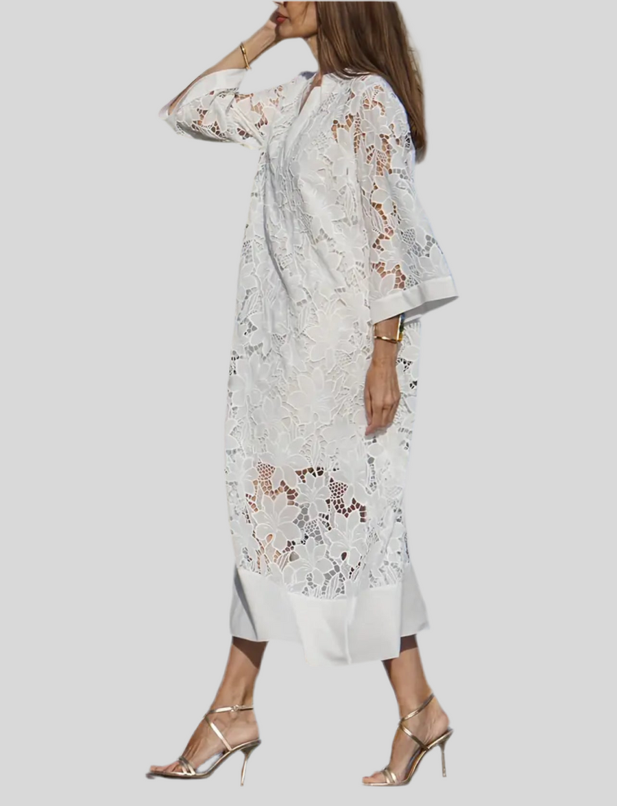 VESTIDO AMPLIO DE ENCAJE 2 CLRS