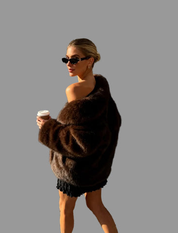 CHAQUETÓN FAUX FUR GRAN CUELLO 3 CLRS