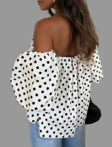 BLUSÓN OPEN SHOULDER LUNARES 6 CLRS