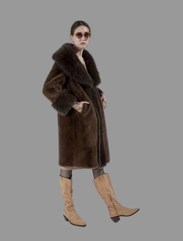 ABRIGO OVER FAUX FUR CON CUELLO ZORRO 2 CLRS