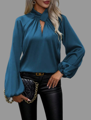 CAMISA DE SATÉN CON NUDO 8 CLRS