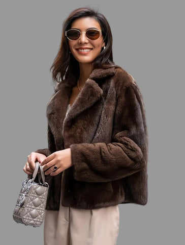 CHAQUETA CORTA DE FAUX FUR VISON