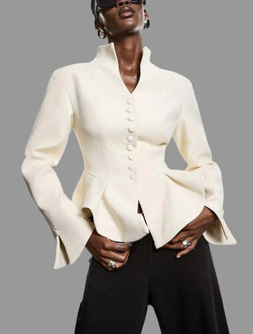 CHAQUETA PEPLUM CON BOTONES