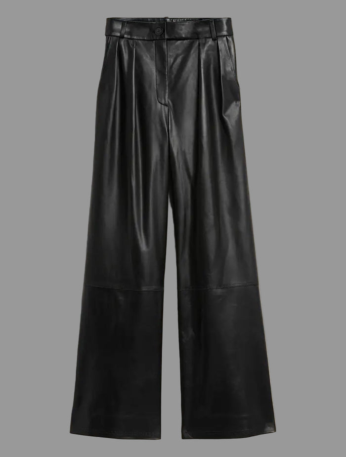 PANTALÓN DE CUERO ECO CON PIERNA ANCHA