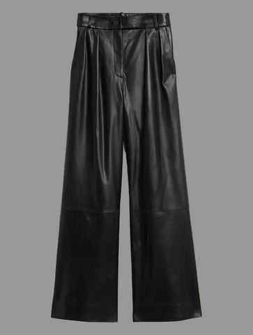 PANTALÓN DE CUERO ECO CON PIERNA ANCHA