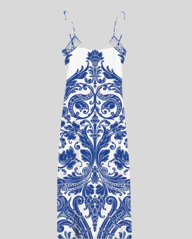 VESTIDO ESTAMPADO LARGO DE LYCRA