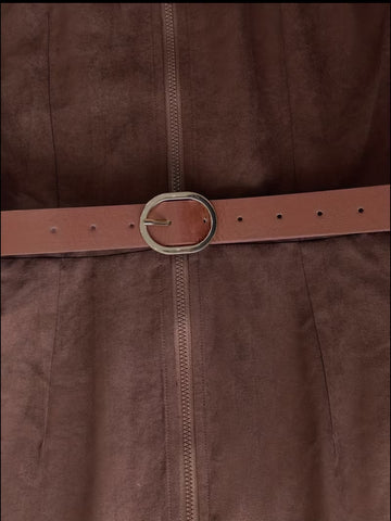 VESTIDO MIDI EN ANTELINA CON CINTURÓN