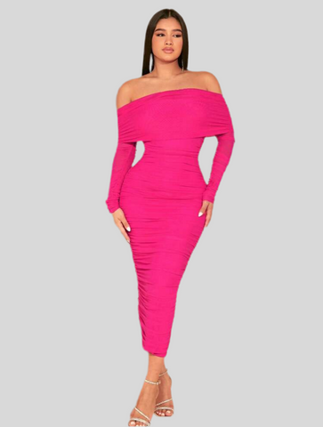 VESTIDO ELÁSTICO DRAPEADO 12 CLRS