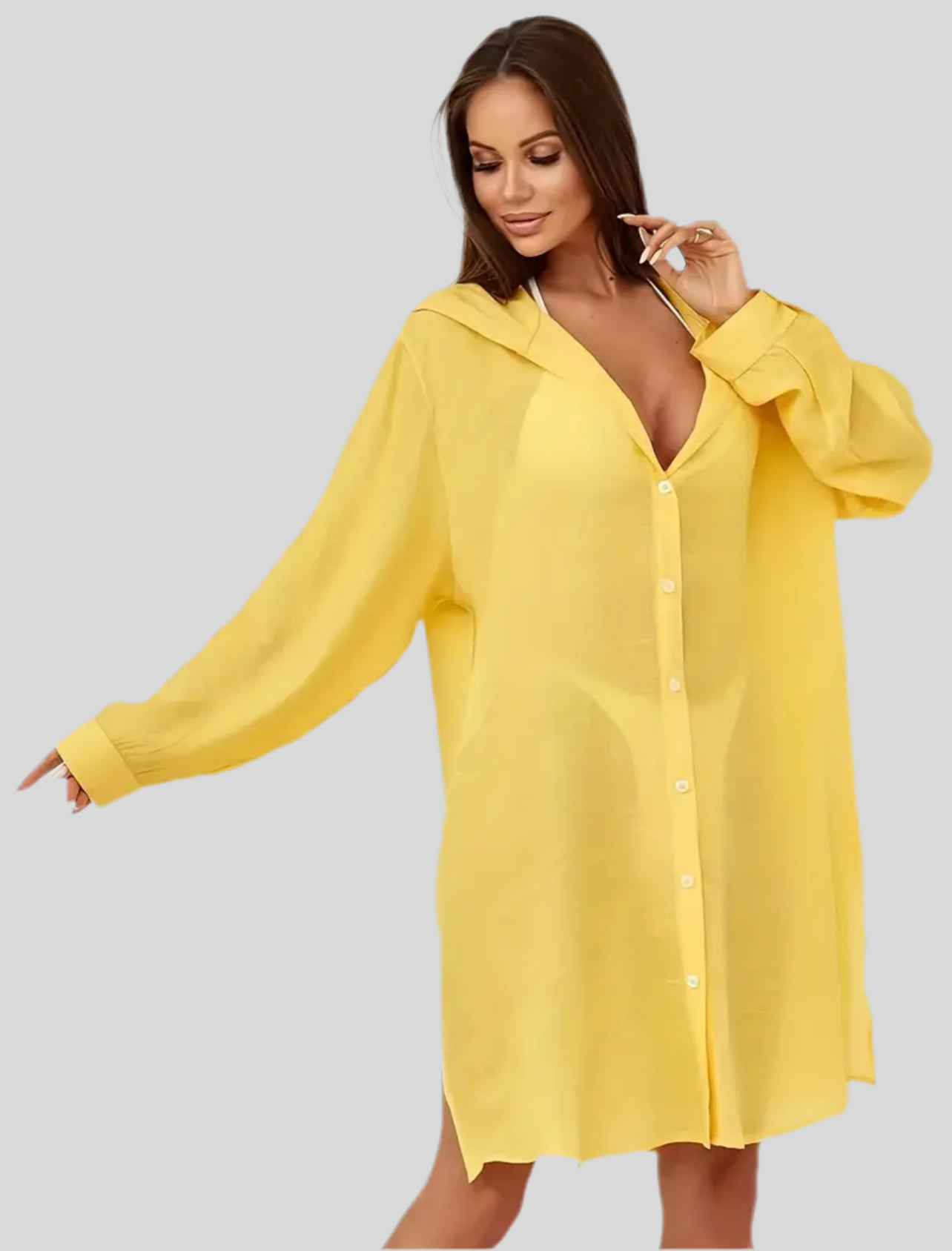 VESTIDO BLUSÓN DE PLAYA CON CAPUCHA 6 CLRS