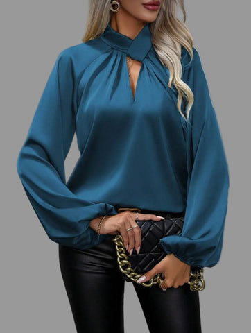 CAMISA DE SATÉN CON NUDO 8 CLRS