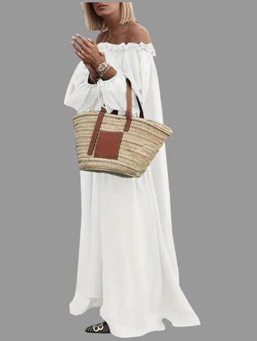 VESTIDO AMPLIO ESCOTE MEJICANO 7 CLRS