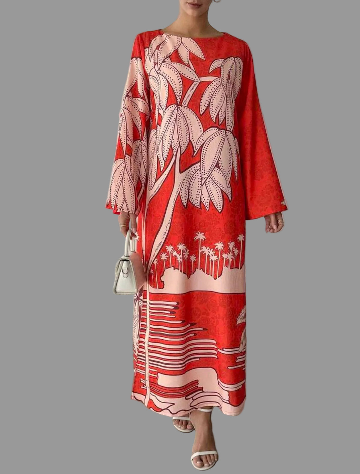 KAFTAN ESTAMPADO EN CORAL