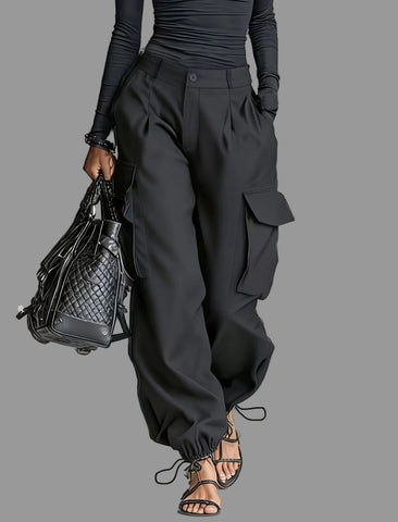 PANTALONES CARGO NEGRO LONETA