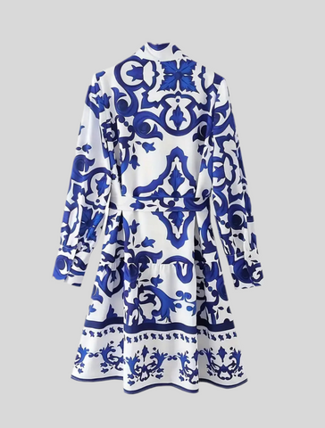 VESTIDO CAMISERO ABOTONADO EN AZULES