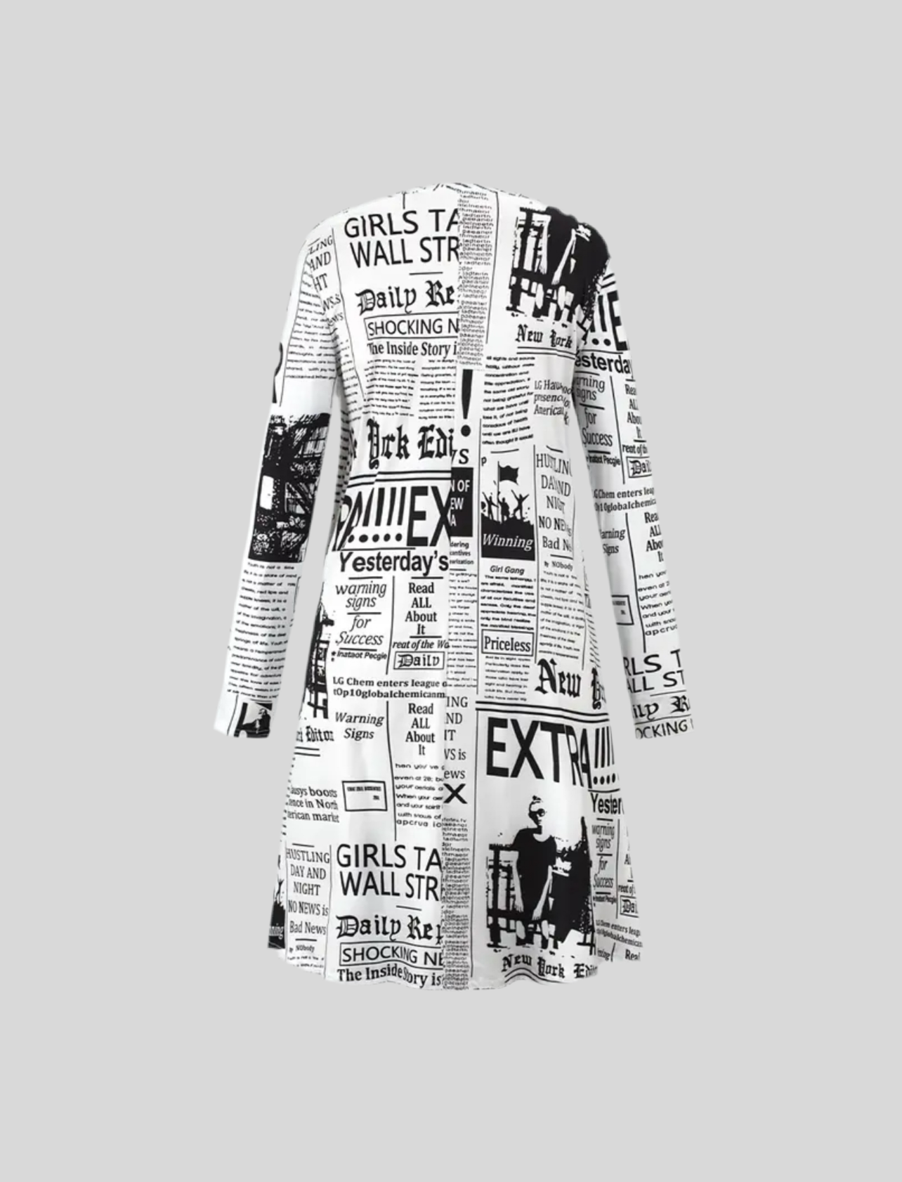 VESTIDO LINEA A DE LYCRA NEWSPAPER