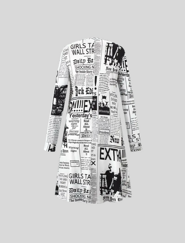 VESTIDO LINEA A DE LYCRA NEWSPAPER