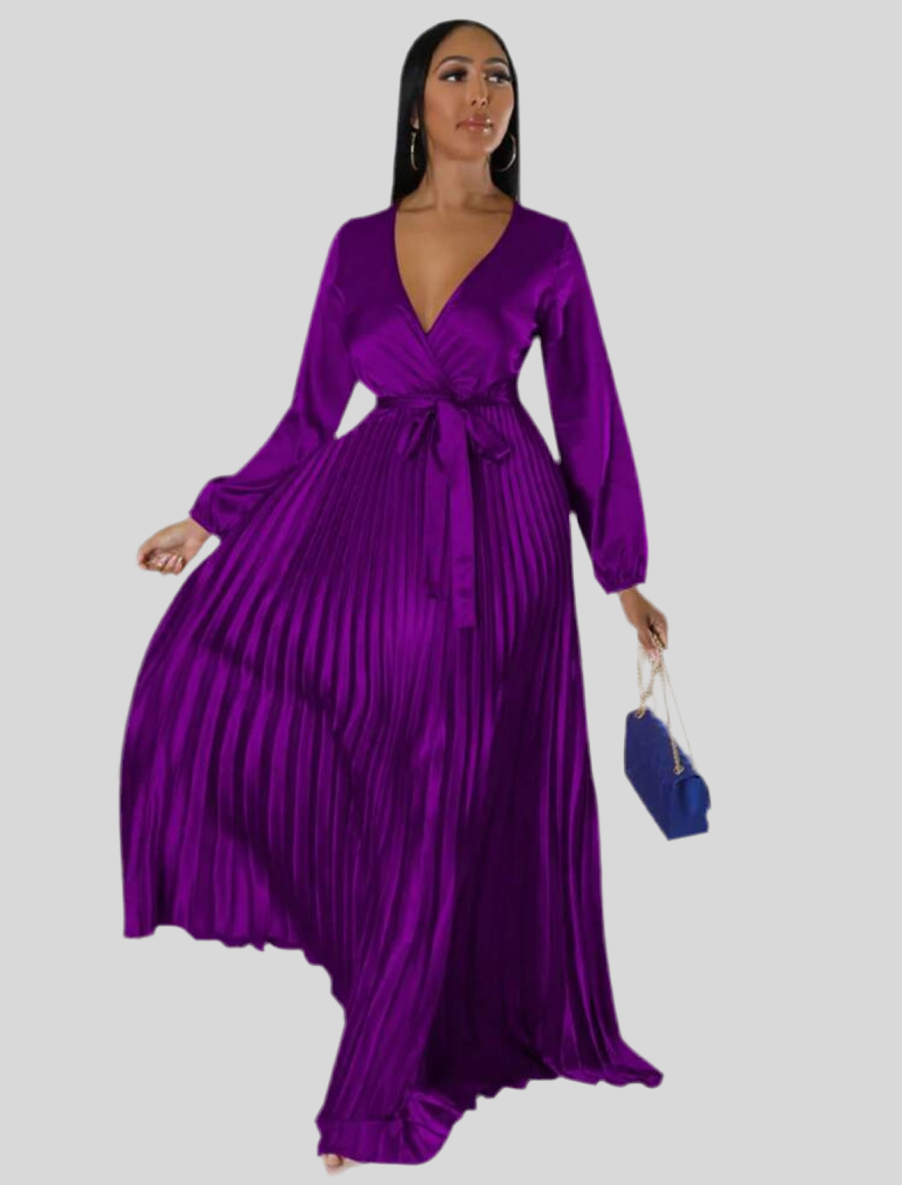 VESTIDO CRUZADO PLISADO 8 CLRS