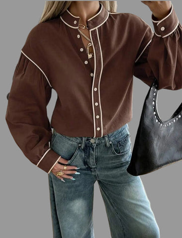 CAMISA DE ALGODÓN CON VIVO 9 CLRS