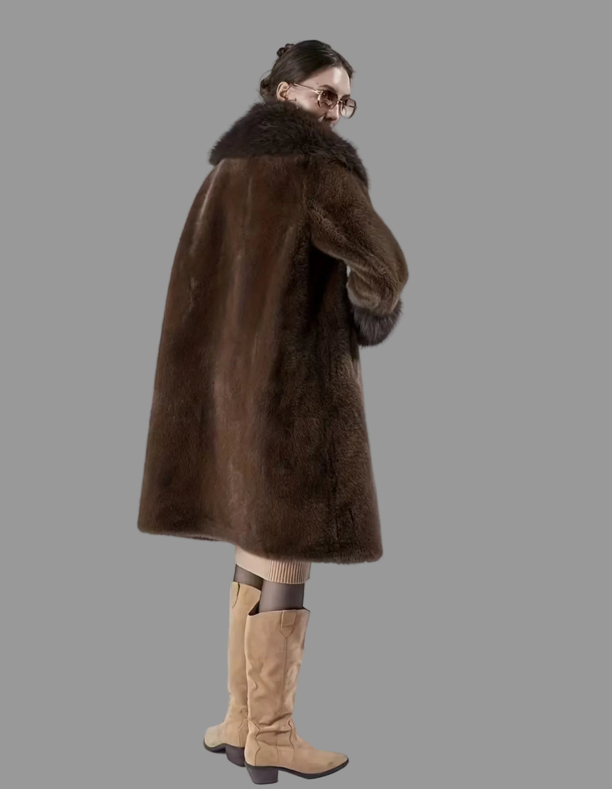 ABRIGO OVER FAUX FUR CON CUELLO ZORRO 2 CLRS