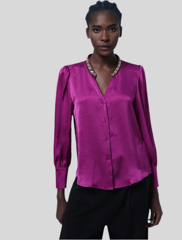 CAMISA DE RASO CON CUELLO JOYA 5 CLRS