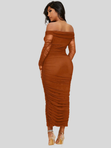 VESTIDO ELÁSTICO DRAPEADO 12 CLRS