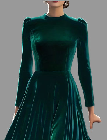 VESTIDO DE TERCIOPELO EVASÉ 3 CLRS