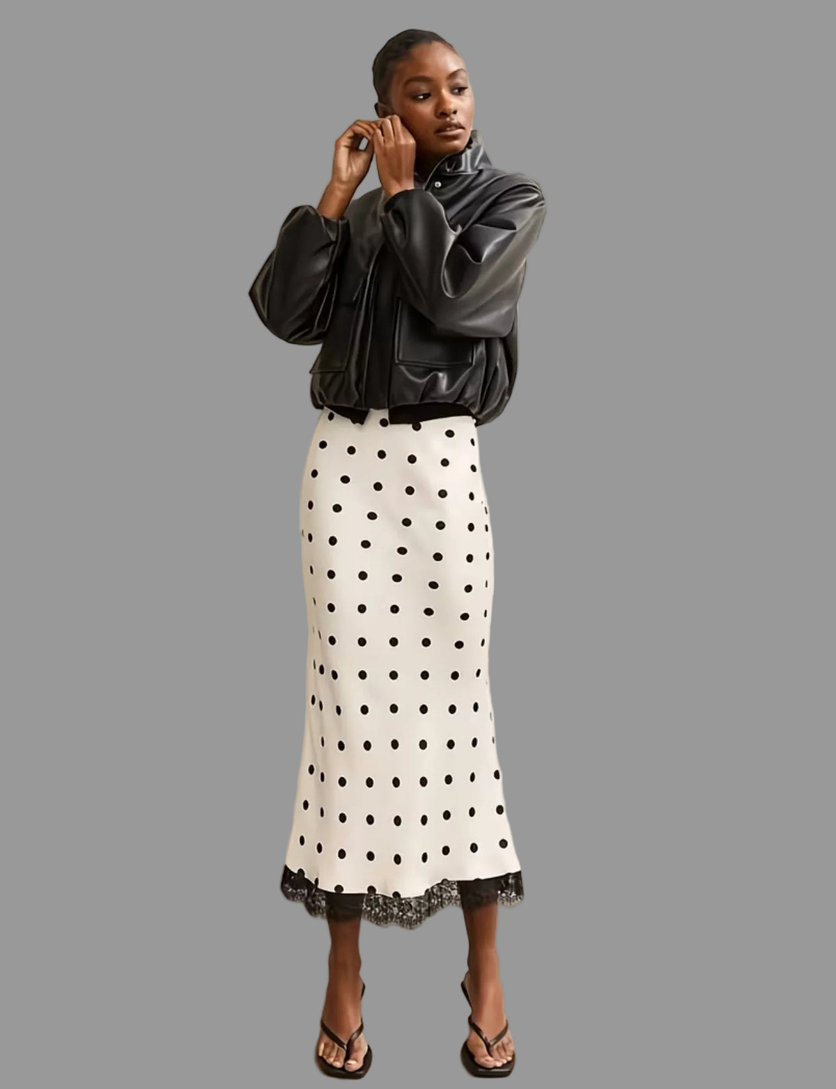 FALDA SIRENA LENCERA LUNARES 2 CLRS