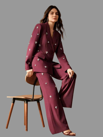 TRAJE DE CHAQUETA CON ADORNO CRISTALES 6 CLRS