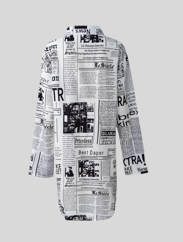 CAMISA LARGA Y AMPLIA NEWSPAPER