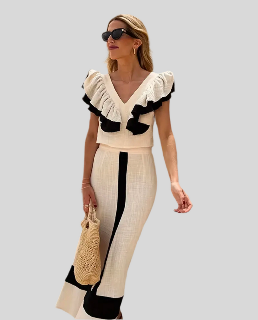 TOP SET WITH RUFFLE ON THE SLEEVES