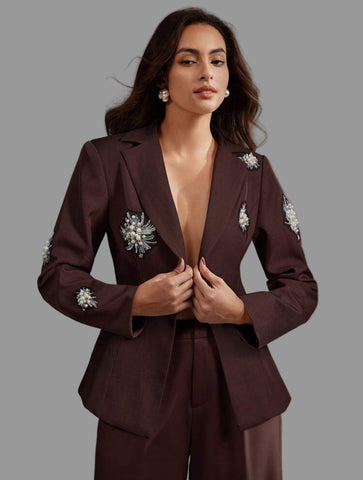 TRAJE DE CHAQUETA CON APLICACIONES DE CRISTAL 4 CLRS