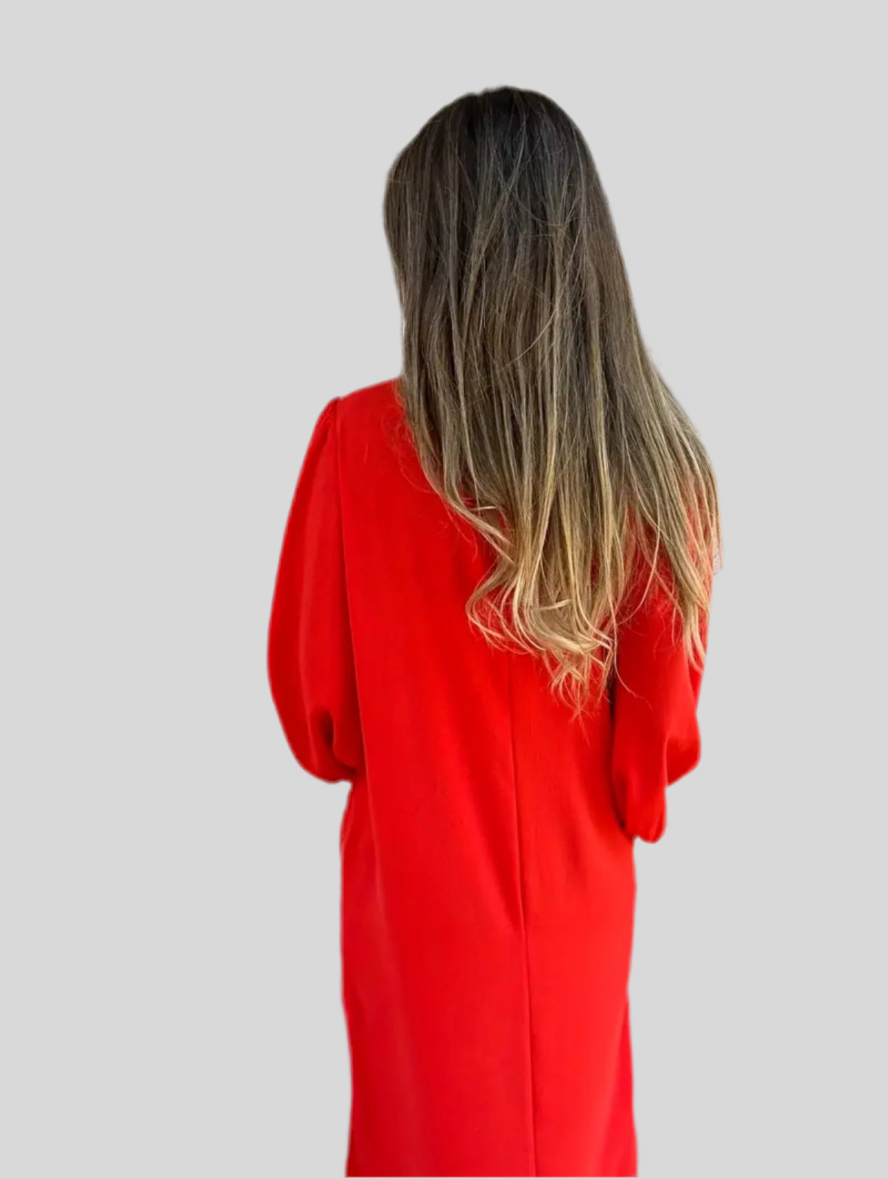 VESTIDO MIDI AMPLIO ESCOTE UVE 2 CLRS